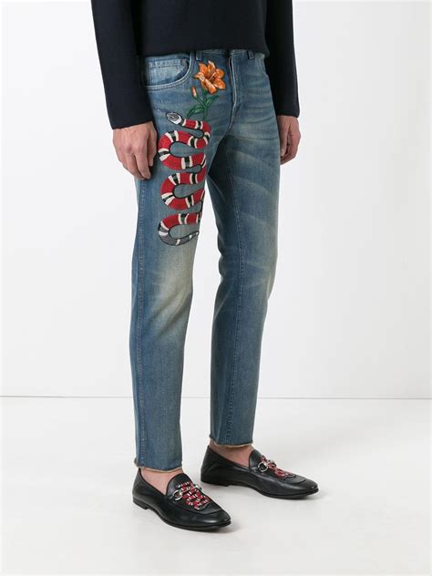 jean gucci snake|Gucci snake jeans men.